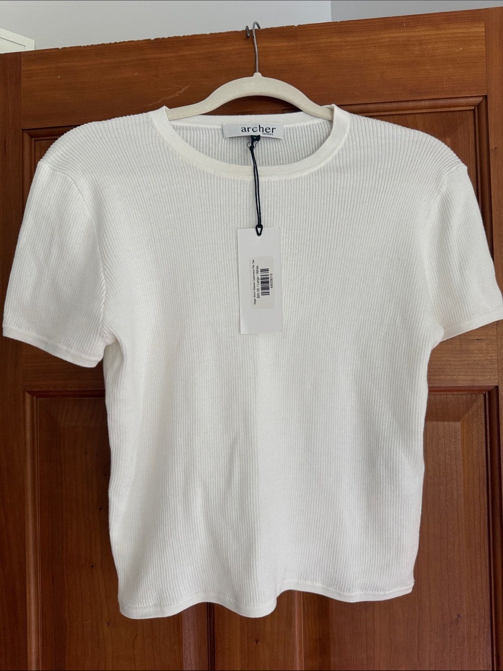 Archer Women's White Ribbed Short Sleeve Tee